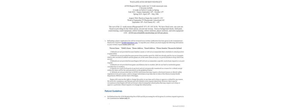 Refund Policy- 5-1-2022